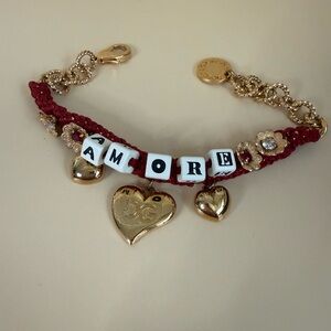 Dolce & Gabbana Red and Gold Amore Bracelet